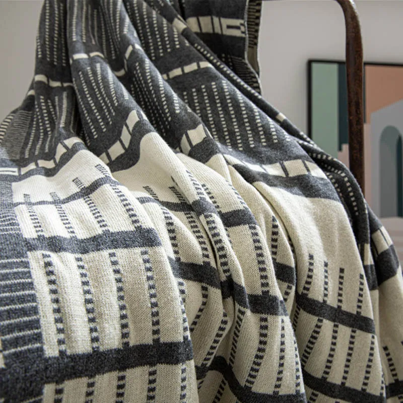 

Geometric Stripe Knitted Blanket Tassel Casual Cotton Blanket for Home Textile sofa cover throw blanket airplane thread Blanket