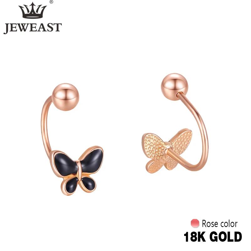 JYM 18k розовое золото женские двойные серьги гвоздики шарики изысканные свадебные
