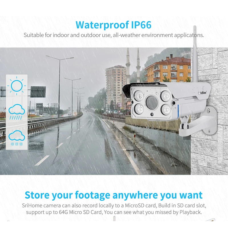 IP-камера Sricam SH027 3 Мп Wi-Fi 5-кратный зум IP66 водонепроницаемая | Безопасность и защита