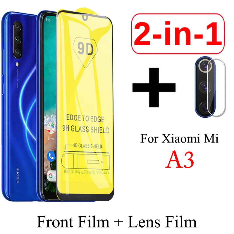 2 в 1 9D Защита экрана для Xiaomi Mi A3 стекло Lite объектив камеры защитное xiomi MiA3 A 3 легкое