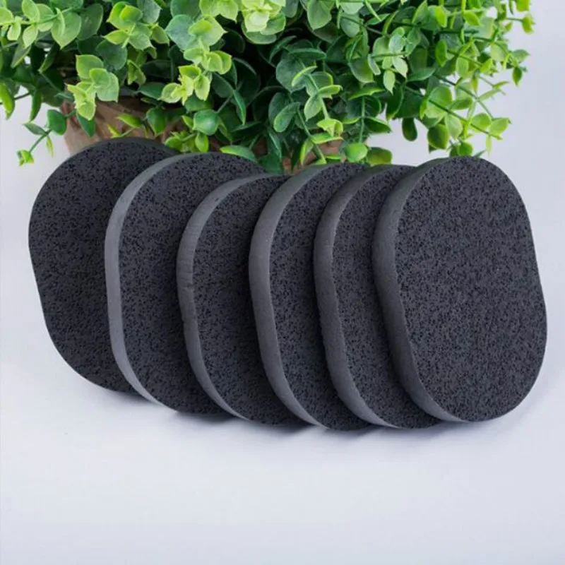 Экологичная натуральная черная губка для лица и тела Губка из бамбукового угля