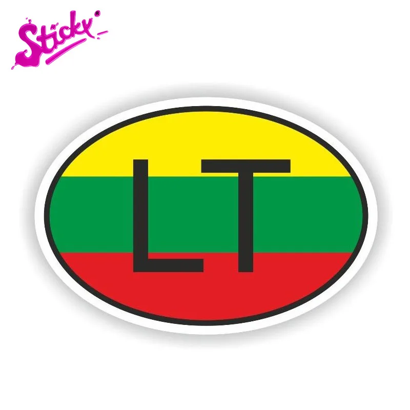 

STICKY Funny Lithuania LT Small Country Code Decal Car Sticker Accessoriesmotorcycle Off-road Laptop Trunk Guitar Vinyl Sticker