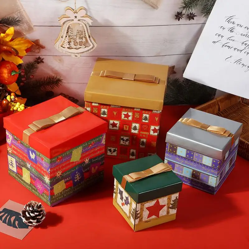 Фото Рождественская подарочная коробка в виде яблока Подарочная с крышкой для неба и