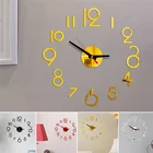 Акриловые декоративные настенные 3d-часы, зеркальные наклейки на стену, модные украшения сделай сам для гостиной, дома