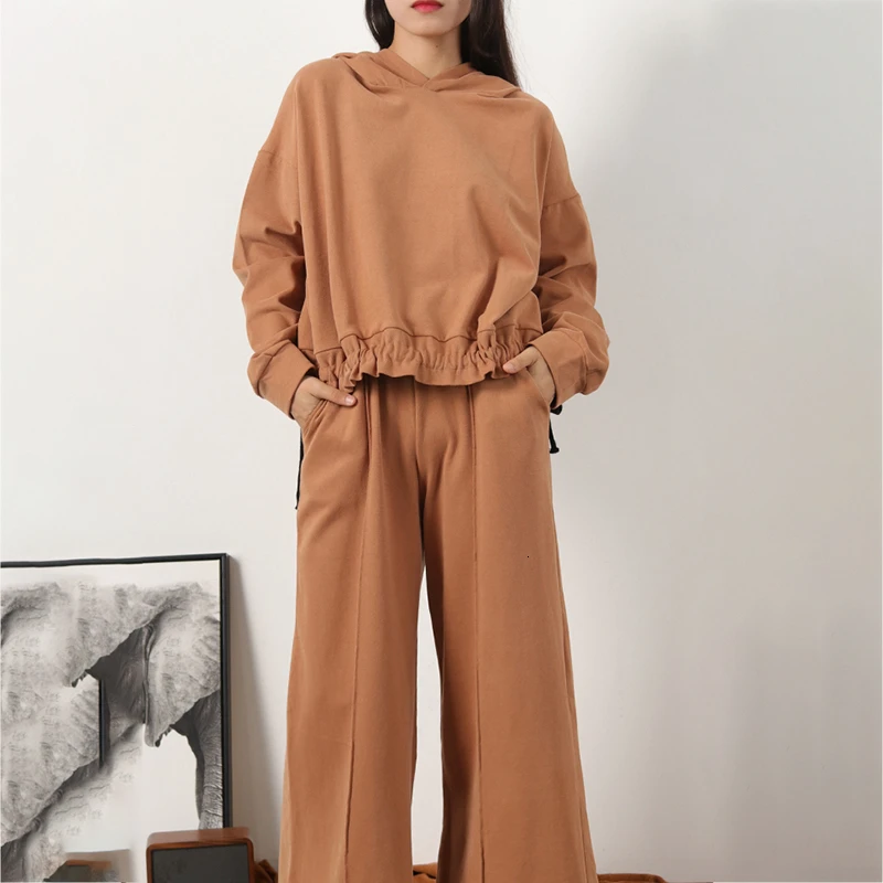 CHICEVER повседневный комплект из двух предметов для женщин толстовка с капюшоном и