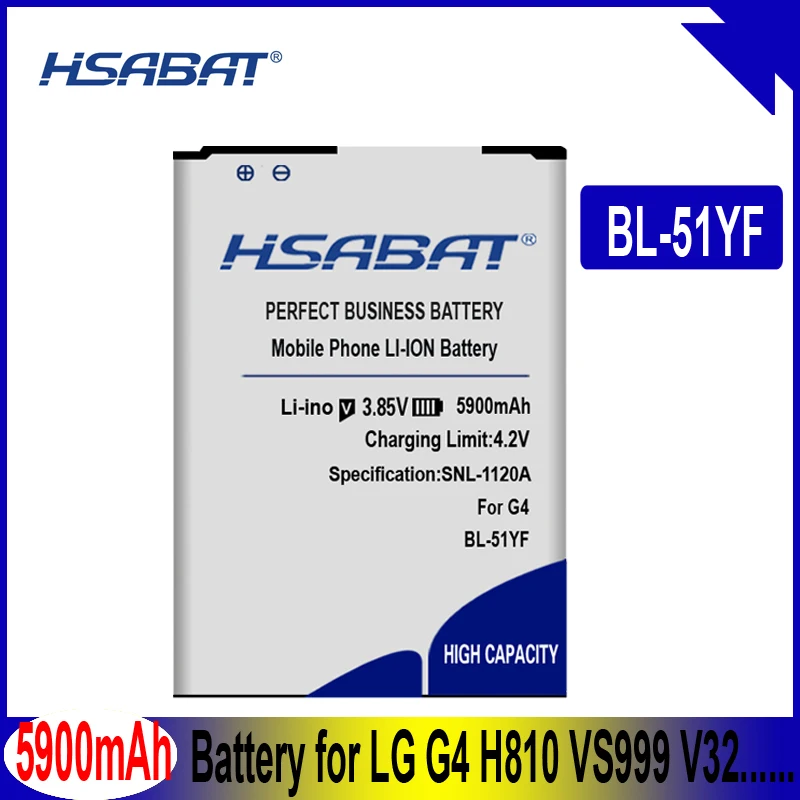 5900 мА/ч, для LG BL-51YF HSABAT Батарея для LG G4 Батарея H810 VS999 V32 VS986 LS991 F500 F500S F500K F500L H815 H81 H818 H819