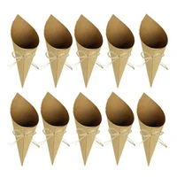 wedding confetti cones 100pcspack kraft paper petal cones flower candy holder with hemp ropes for wedding party supplies decor