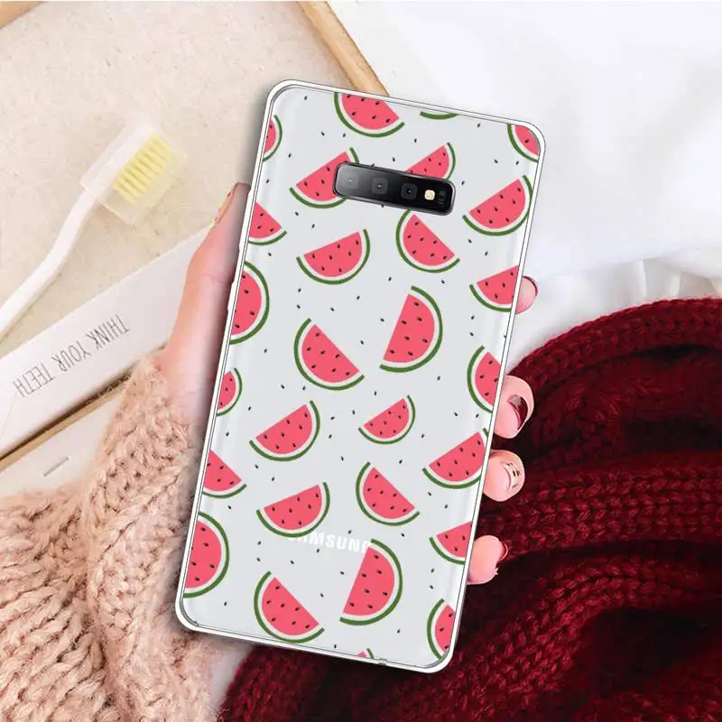 

watermelon fruit Phone Case Transparent For Samsung Galaxy A 71 21s S note 8 9 10 plus 20 ultra