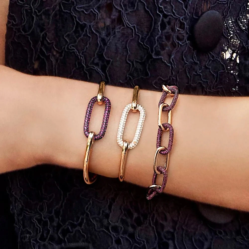 

Fashion Charm Sterling Silver Copy 1:1 Replica,Burgundy Chain Link Bangle White Chain Link Bangle 2021 Luxury Jewelry Gift