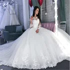 Бальное платье с длинным рукавом, свадебное платье, роскошное женское кружевное платье 2022
