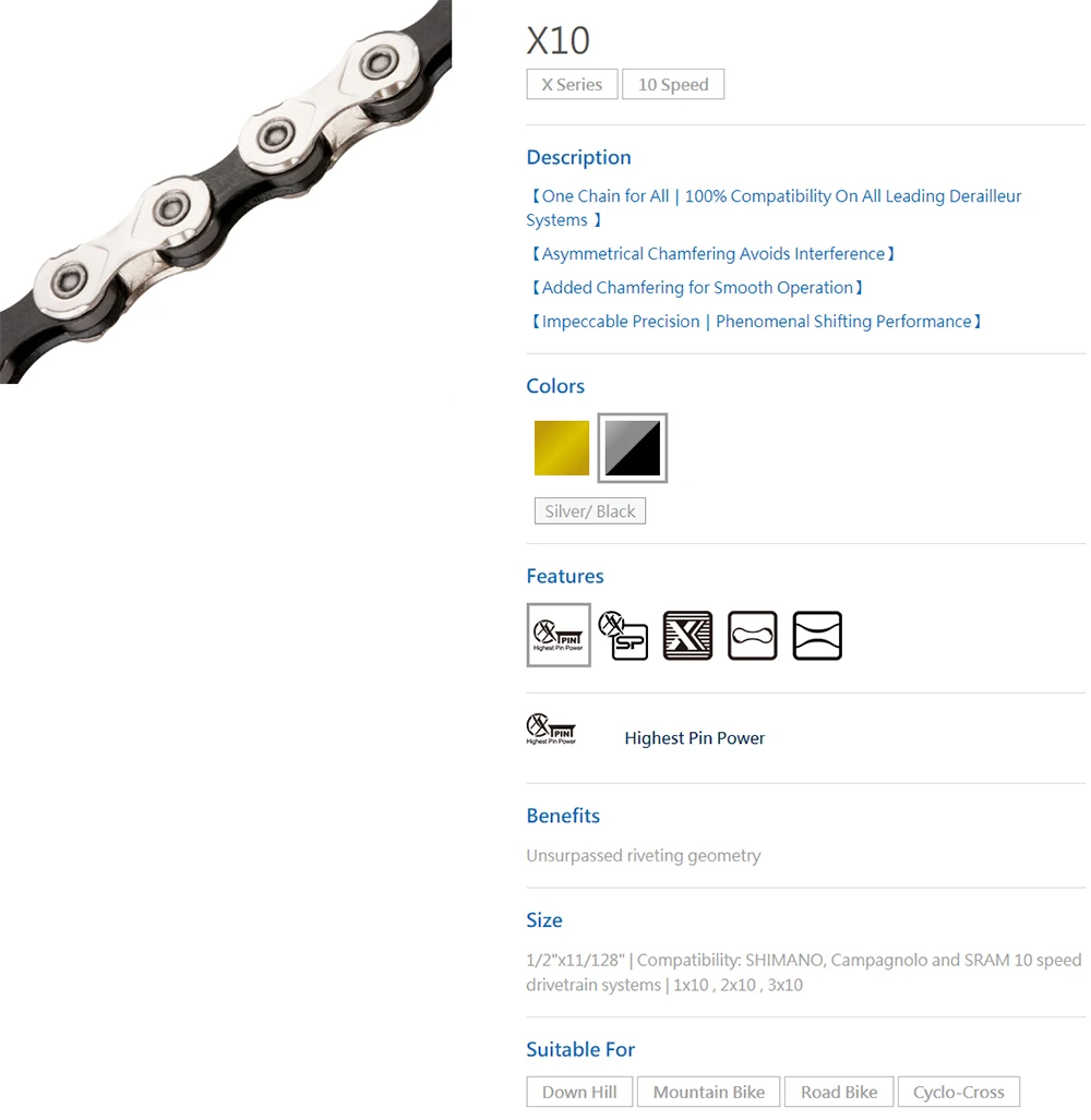 X8 X9 X11 X12 Mountain Road Bicycle Chains 8 9 10 11 12 Speed MTB Bike Chain 116 118 126L KMC Chains