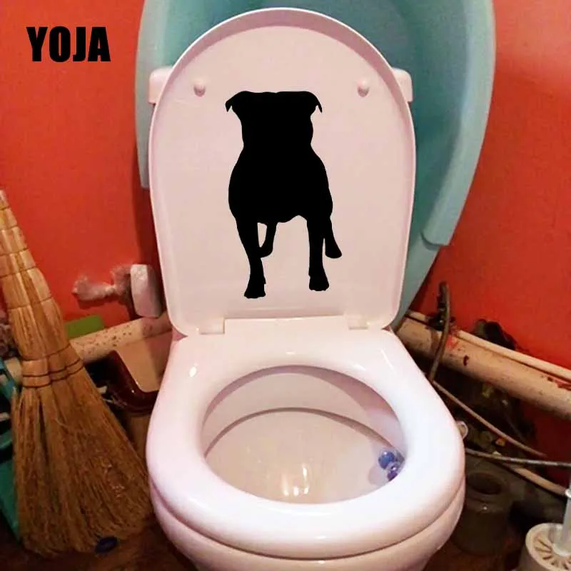 YOJA 11.8X22.1CM бык-терьер домашний Декор стены Стикеры наклейки для унитаза Staffy собака