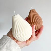 geometric lines origami pear shape design candle silicone mold striped cone candle diy candle mold handmade candle making