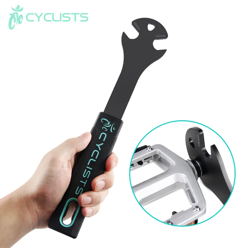 

New 15mm Bike Spanner for MTB Road Bike Pedals Wrench Repair Tools Non-slip Rubber Handle Alloy Steel Cycling Tool