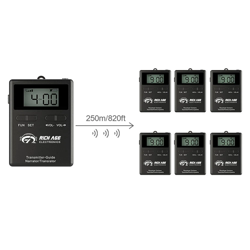 

Long Range Walkie Talkie For Communication Devices 1 transmitter+ 1 receiver Tour Guide System Hand Held