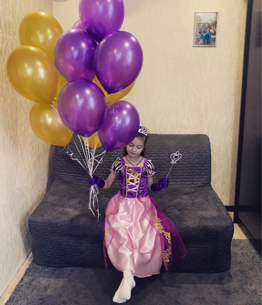 Рождественское платье принцессы Рапунцель для девочек младенцев летние