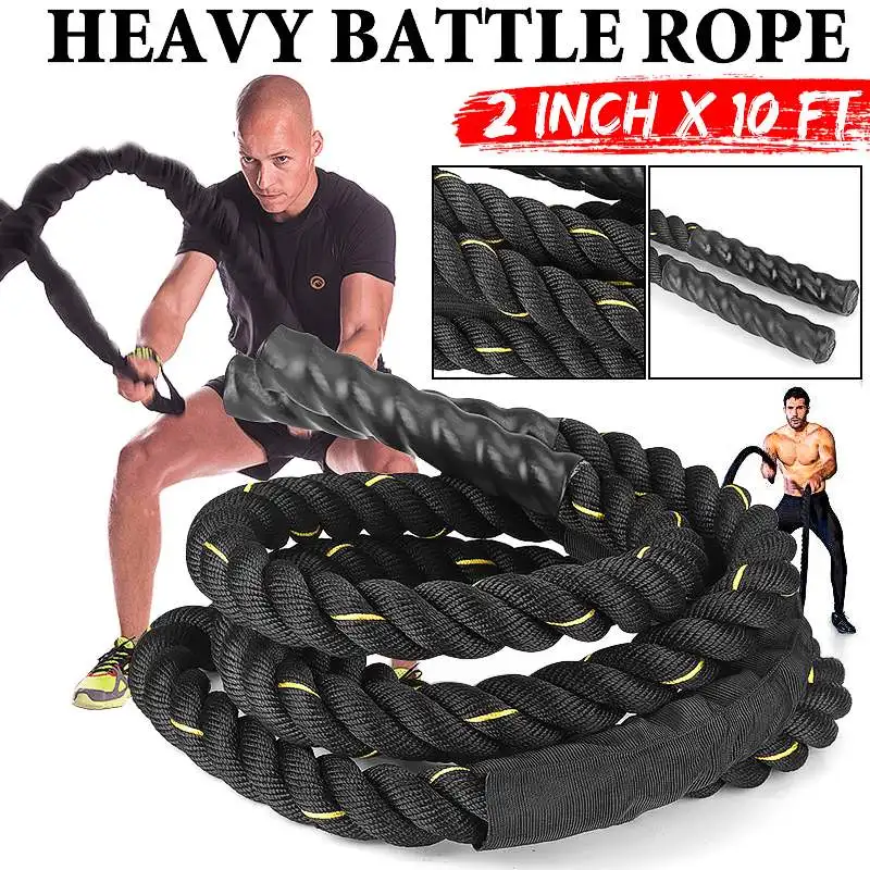 3mx50mm Diameter Fitness Battle Exercise Training Rope 10ft Length Nylon Dacron Workout Rope for Home Gym Outdoor Cardio Sport