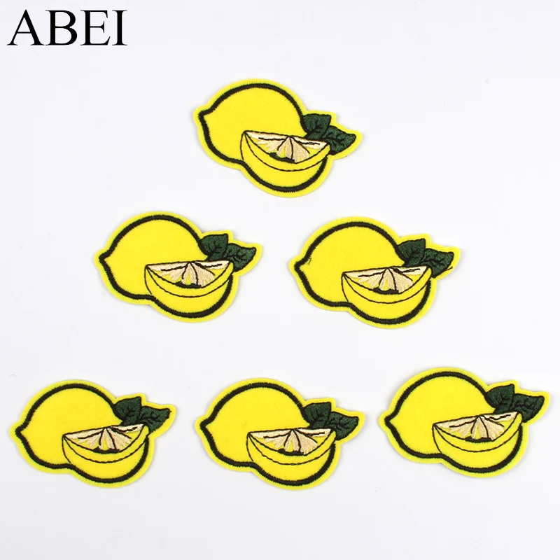 10 шт. нашивка в виде мультяшного лимона и утюга с вышитыми фруктами сумки для
