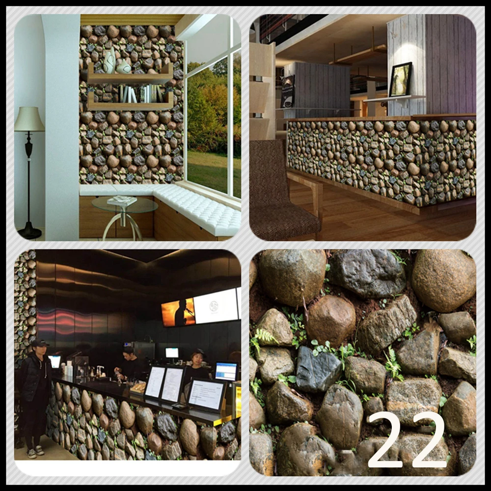 3D обои из ПВХ с имитацией древесины и кирпича 45x100 см|Обои| |