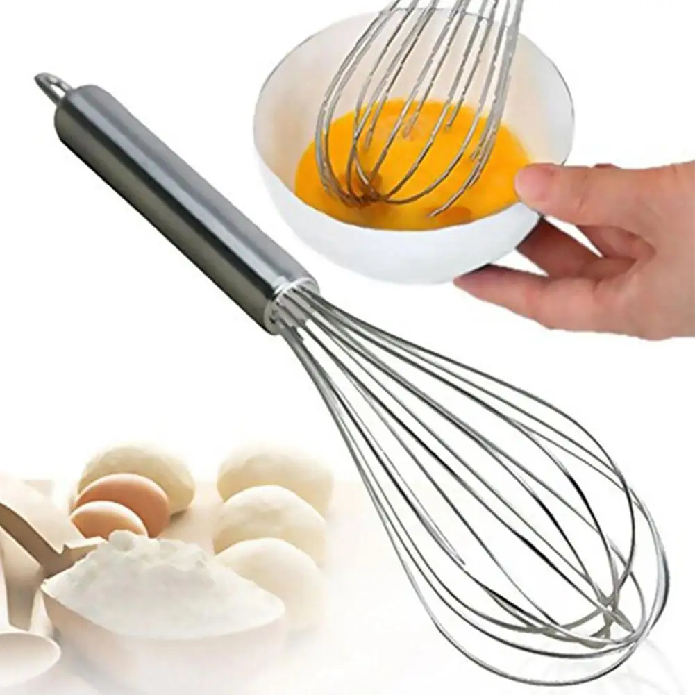 

8/10/12 Inches Stainless Steel Egg Stirring Balloon Wire Whisk Manual Egg Beater Mixer Kitchen Baking Utensil Cream Butter Whisk