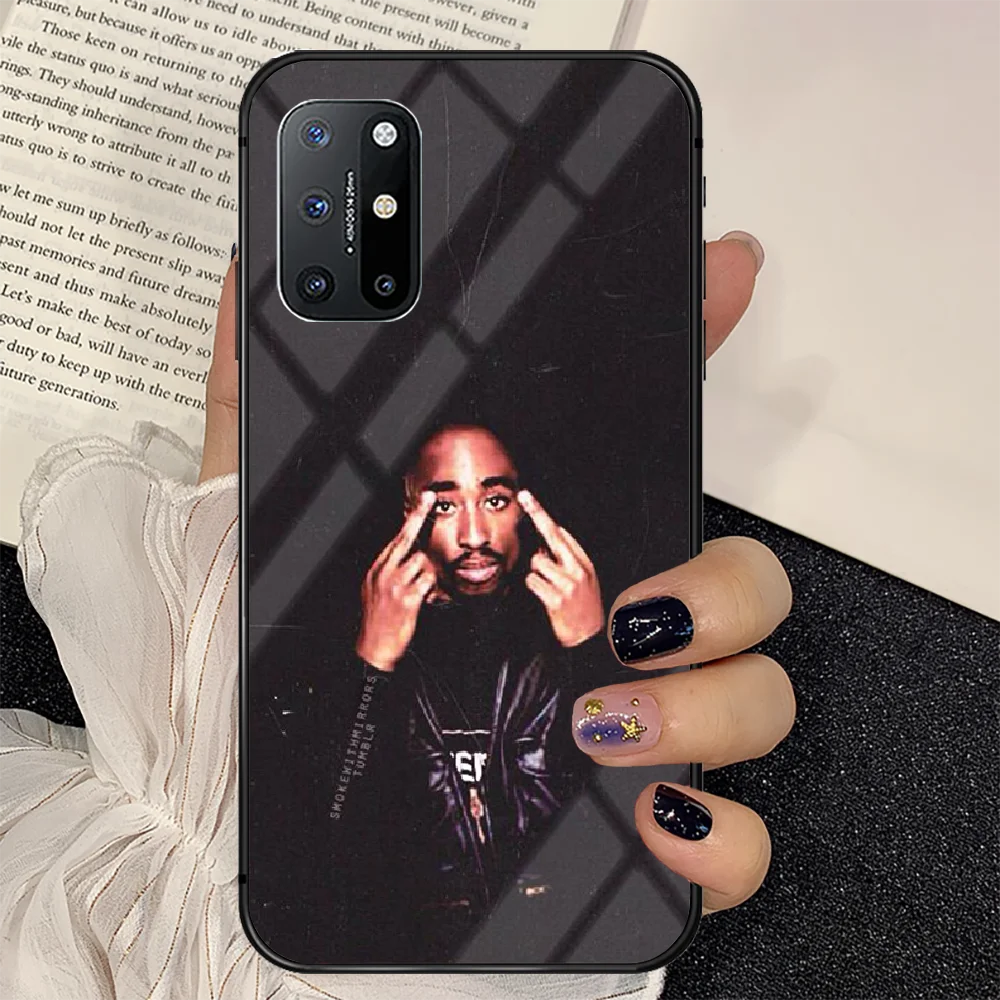 

Rapper 2pac Singer Tupac Phone Tempered Glass Case Cover For Oneplus 5 6 7 8 9 Nord T Pro Painting Silicone Prime Black