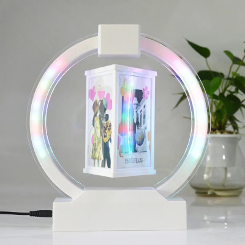 

Magical Home Electronic Levitating Picture Frame Magnetic Levitation Floating Photo Frame Love Europe PVC with LED Lights