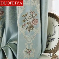 new style curtains for living dining room bedroom european luxury full blackout curtains jacquard fabric curtain morden tulle
