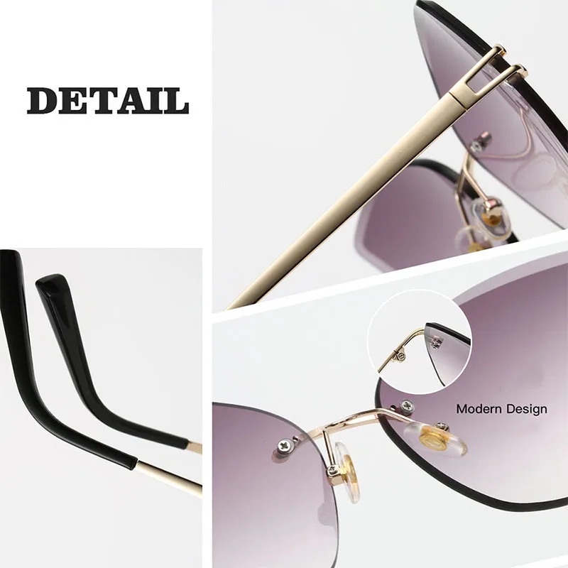 Солнцезащитные очки без оправы винтажные кошачий глаз | Аксессуары для одежды