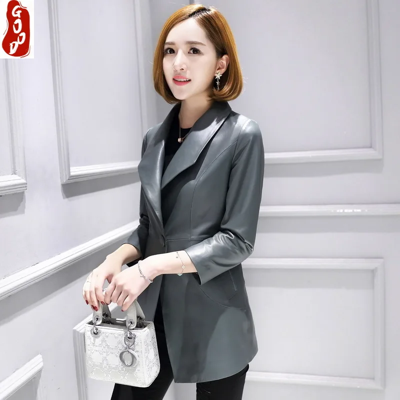 

Женская куртка из натуральной овчины, весенне-осенняя верхняя одежда из натуральной кожи