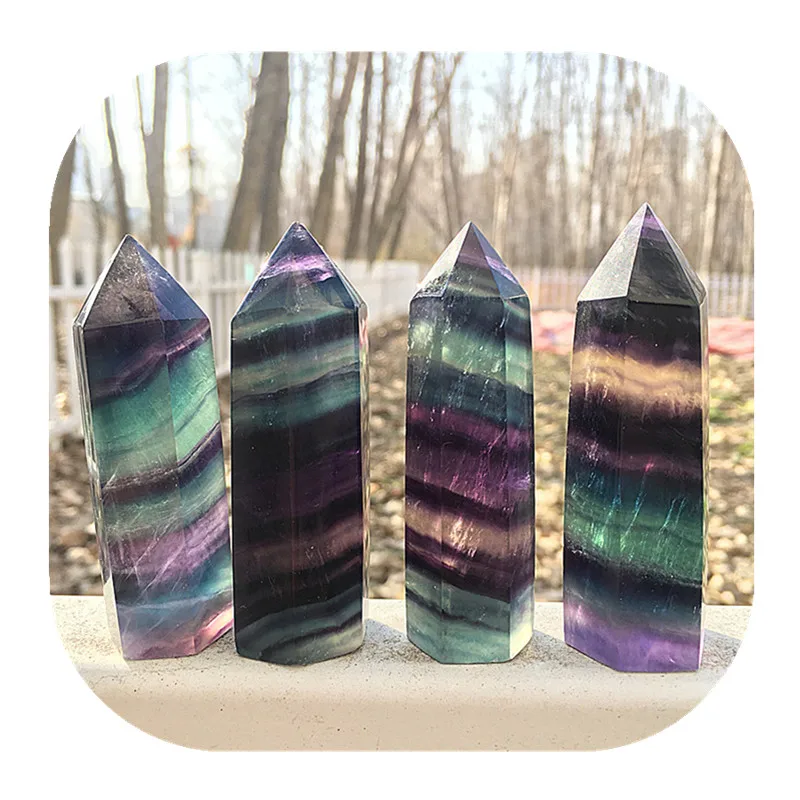 

Rainbow Fluorite Wand Point Natural Stones For Home Decoration