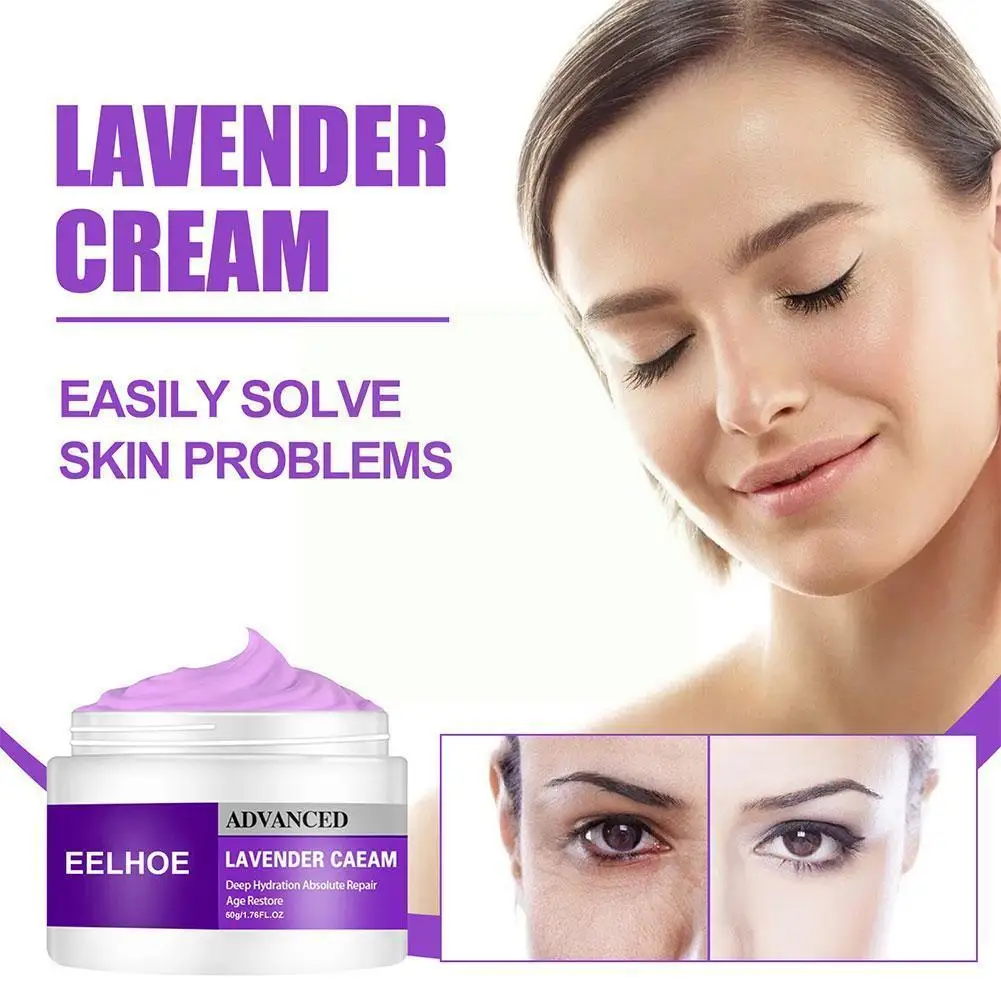 

50g Lavender Day Night Cream Anti Aging Wrinkle Lift Firming Nourish Whitening Moisturizing Care Pores Facial Oil Control Z2L9