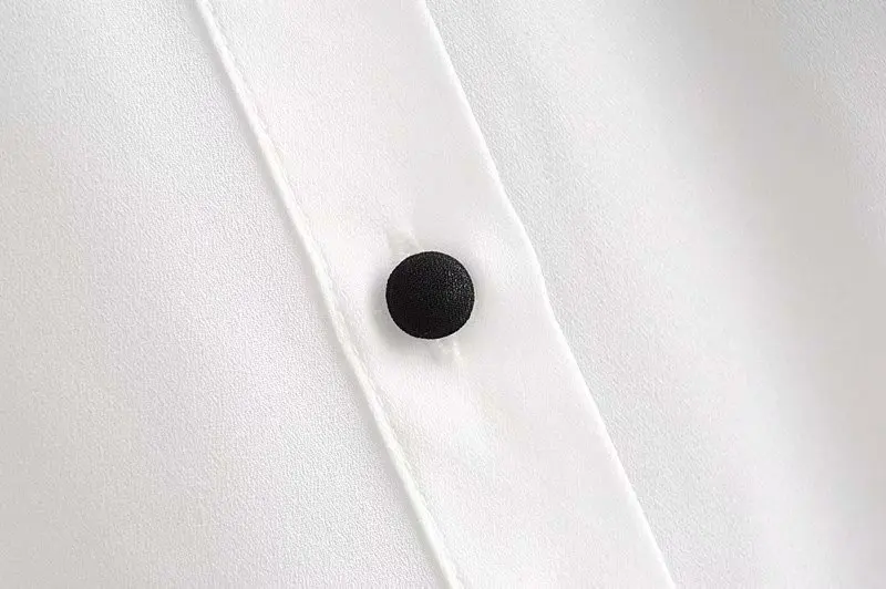 Женская Милая Черная Повседневная белая рубашка с бантом и оборками женская