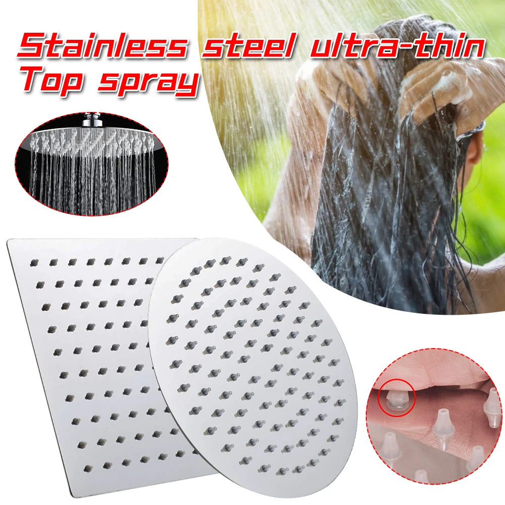 

High Pressure Shower Head 8" Rain Showerhead Stainless Steel Rotating Shower Head Celiling/Wall Mounted Bathroom Accessories