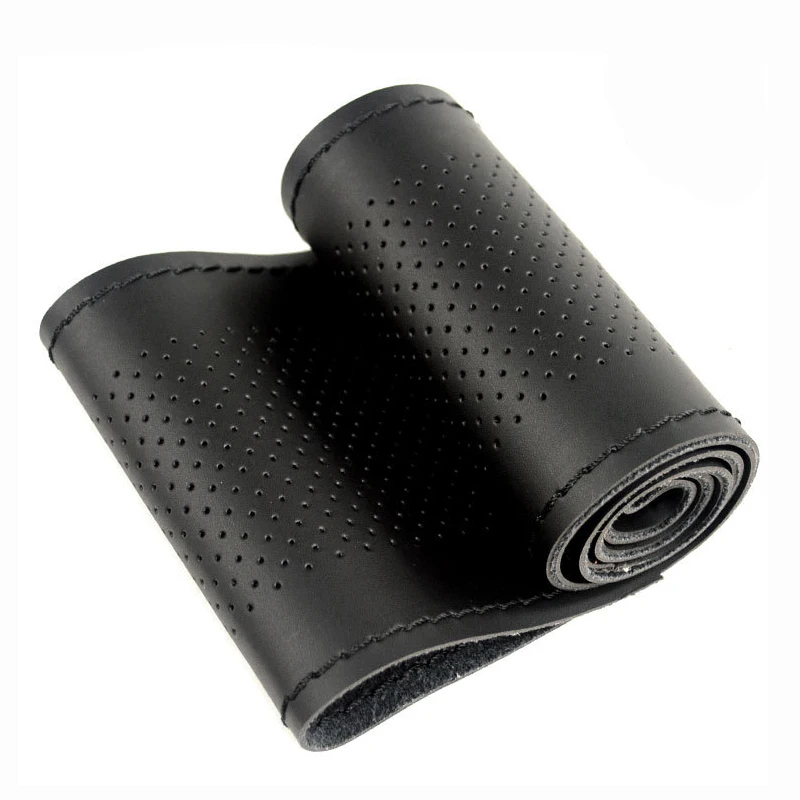 Оплетка для руля диаметром 38 см из микрофибры и кожи противоскользящая дышащая с