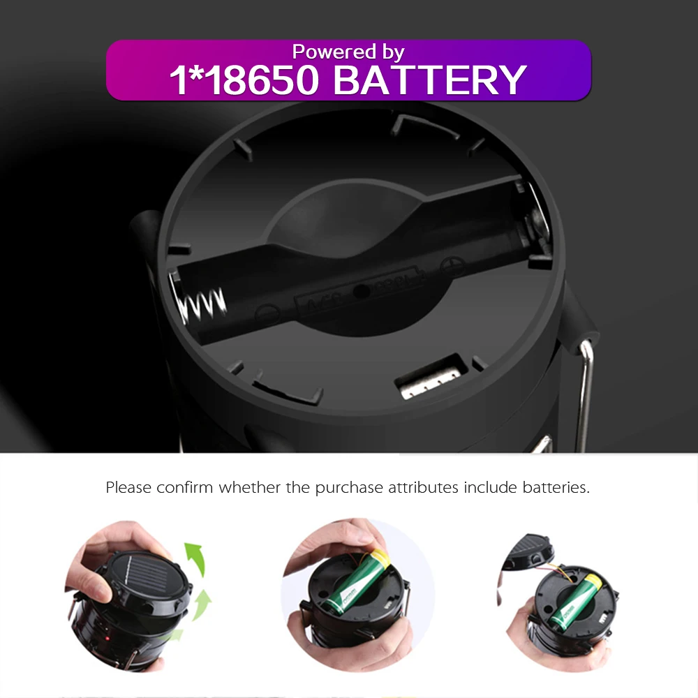 Солнечный кемпинговый тент светильник фонарь вспышка наружные портативные