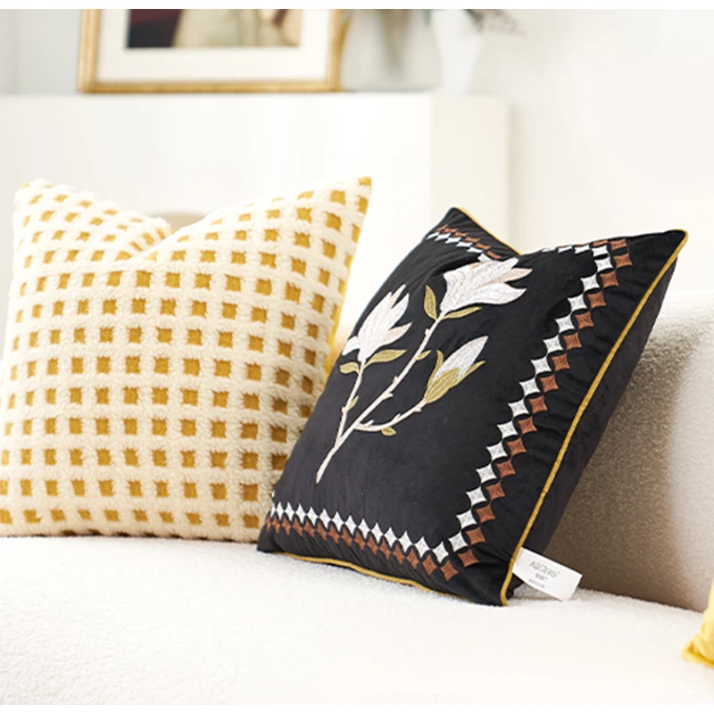 Наволочка для подушки с цветочным принтом 50x50 см | Дом и сад