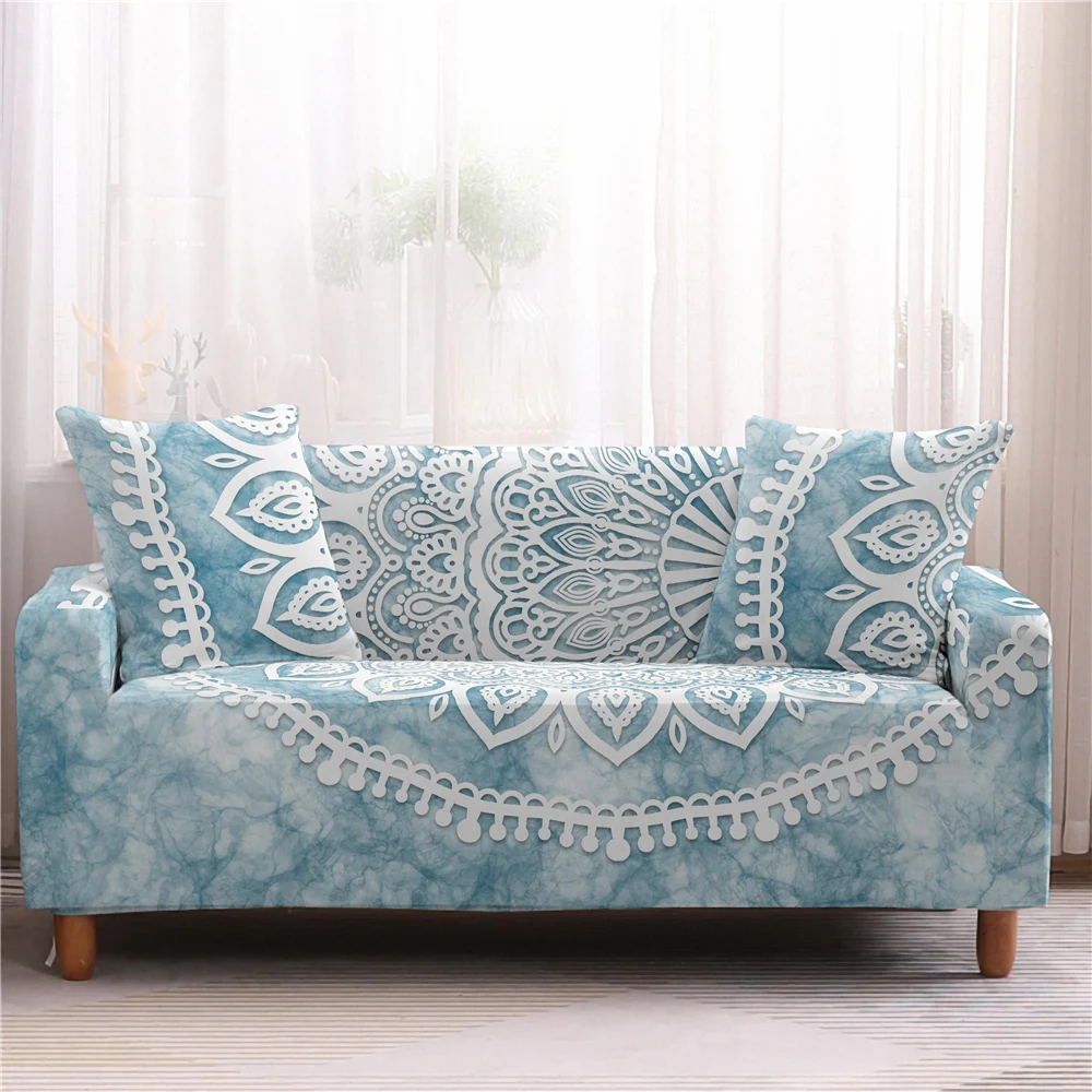 

Geometric Floral Printed Sofa Cover Wrap Couch Cover Christmas Decor Slip-Resistant 1/2/3/4 Seater Slipcovers For Living Room