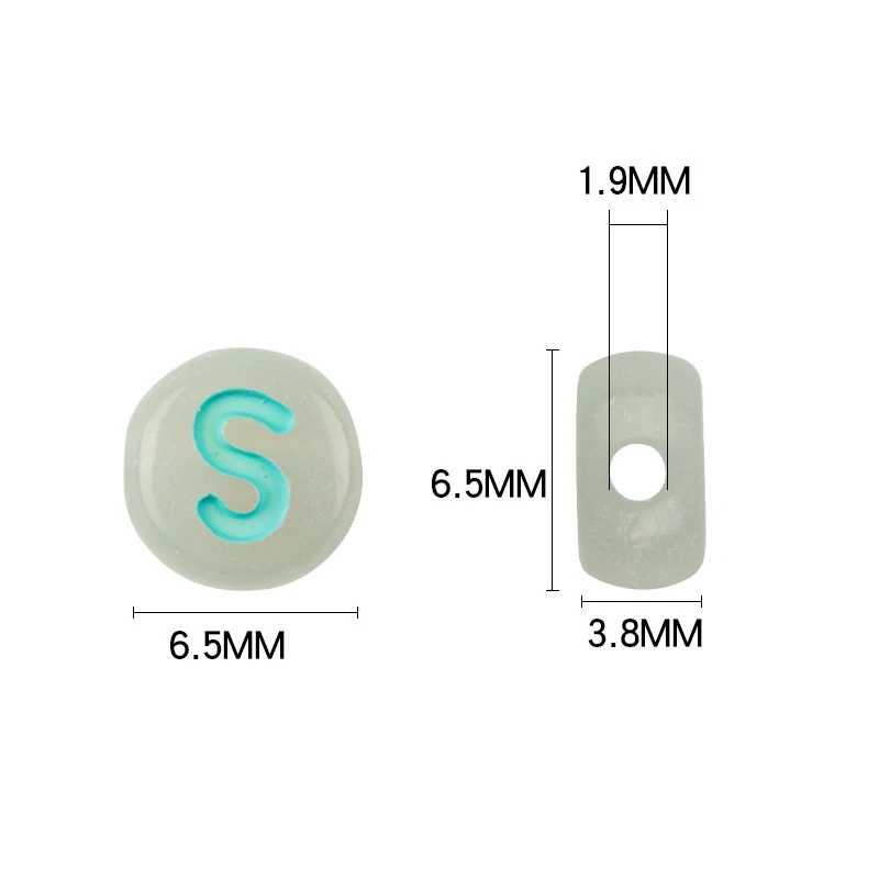 

100PCs/Set Letter Love Heart Acrylic Beads Luminous Round Alphabet Loose Spacer Beads For Jewelry Making DIY Bracelet Necklace