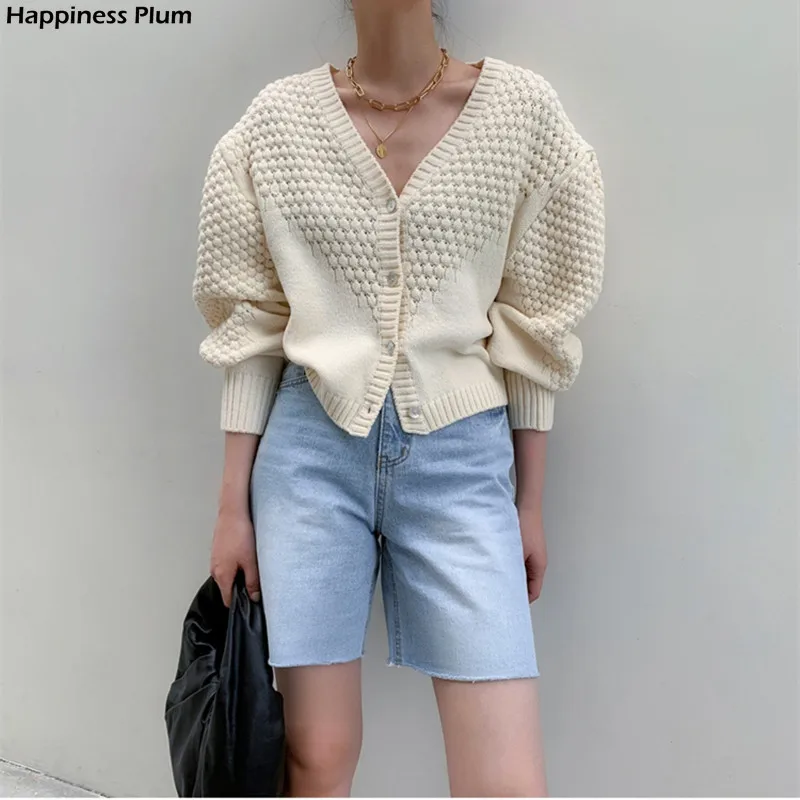 

2020 New Autumn Winter Warm Sweater OL Solid Single-breasted Knitwear Tops Long Sleeve Loose Knitted Sweaters Cardigan
