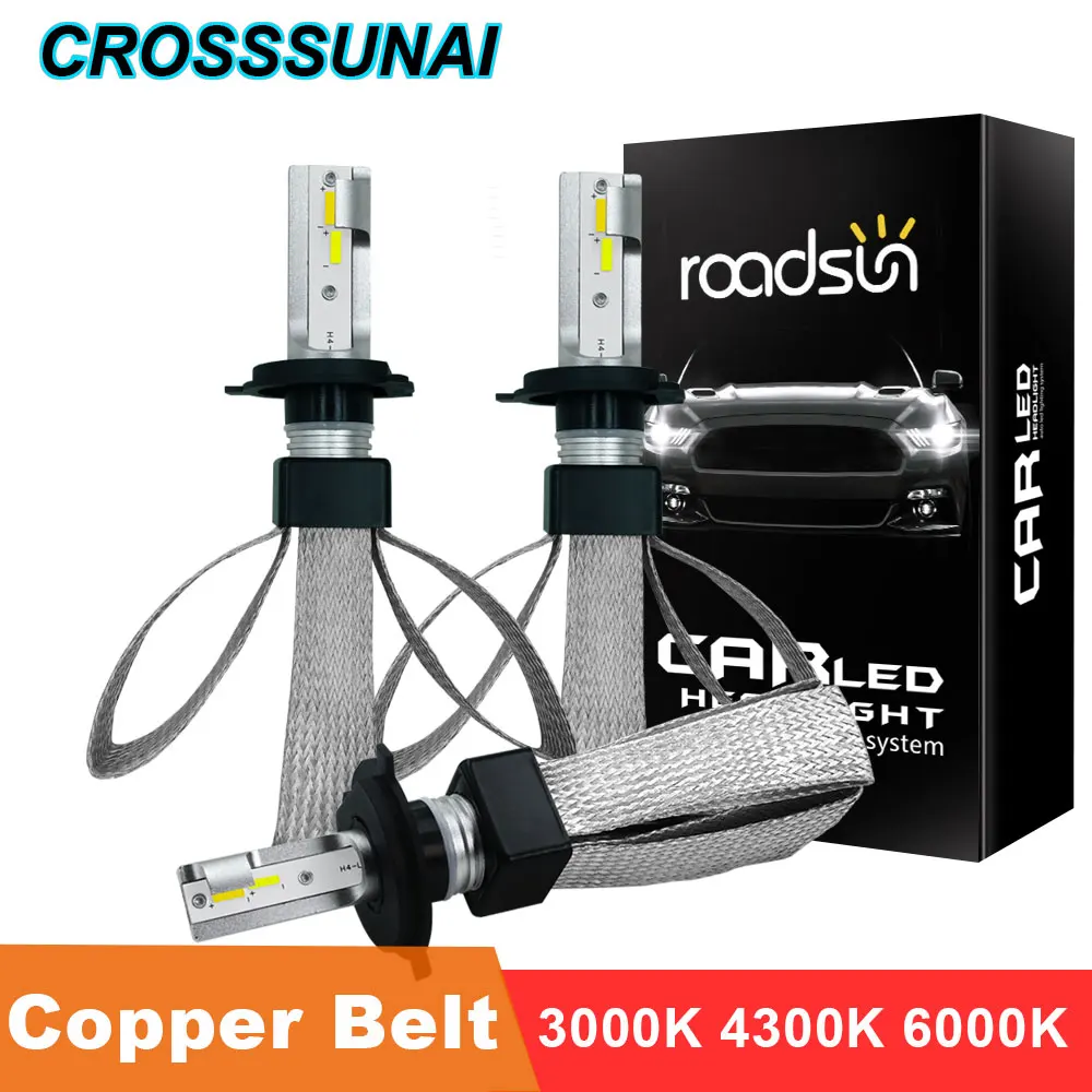 Светодиодный H4 H7 H11 Автомобильные фары лампы H1 H3 880 9005 9006 чипов CSP H27 HB2 HB3 HB4 светодиодный налобный фонарь лампы авто лампы 3000K 4300K 6000K