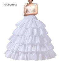 yuluosha women crinoline petticoat 4 hoop 5 ruffles layers ball gown half slips underskirt for wedding bridal dress tulle dress