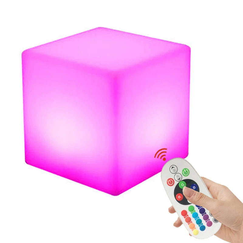 Перезаряжаемый светодиодный светильник табурет из кубика водонепроницаемый