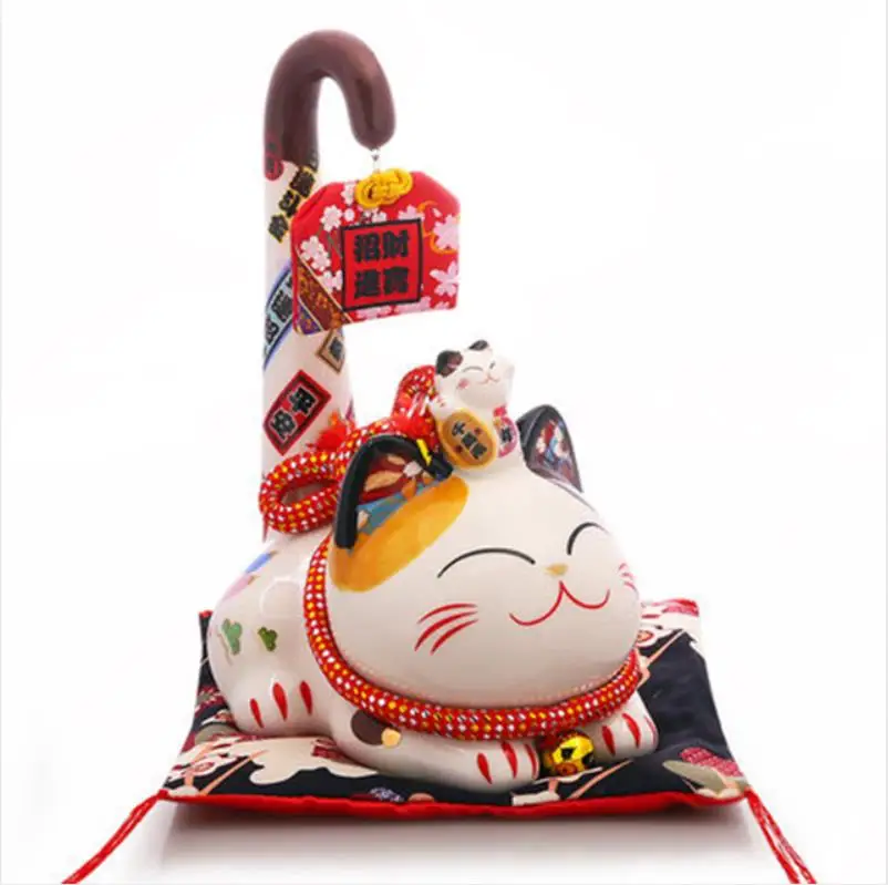 Керамика Lucky cat длинный хвост Maneki Neko Копилка магазин открытие украшения милый