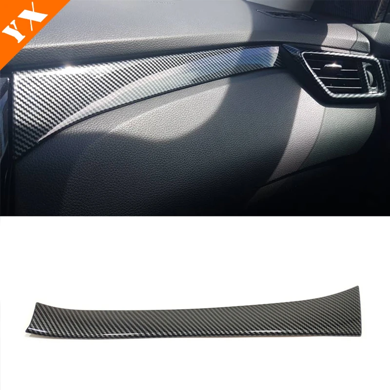 

ABS Carbon/Matte 1pcs for Nissan X-trail T32 Rogue Qashqai J11 Rogue Sport 2014-2018 Car Central Control Panel Strip Cover Trim