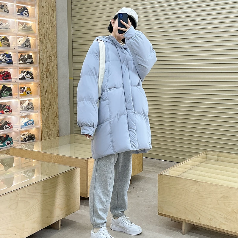 

Women's 2022 winter down jacket coat loose thick warmth bubble long oversized women's down cotton thick coat coat