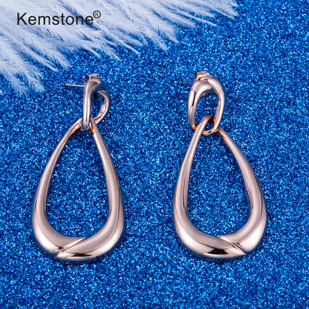 Серьги-подвески Kemstone женские из сплава Висячие ювелирные изделия цвета розового