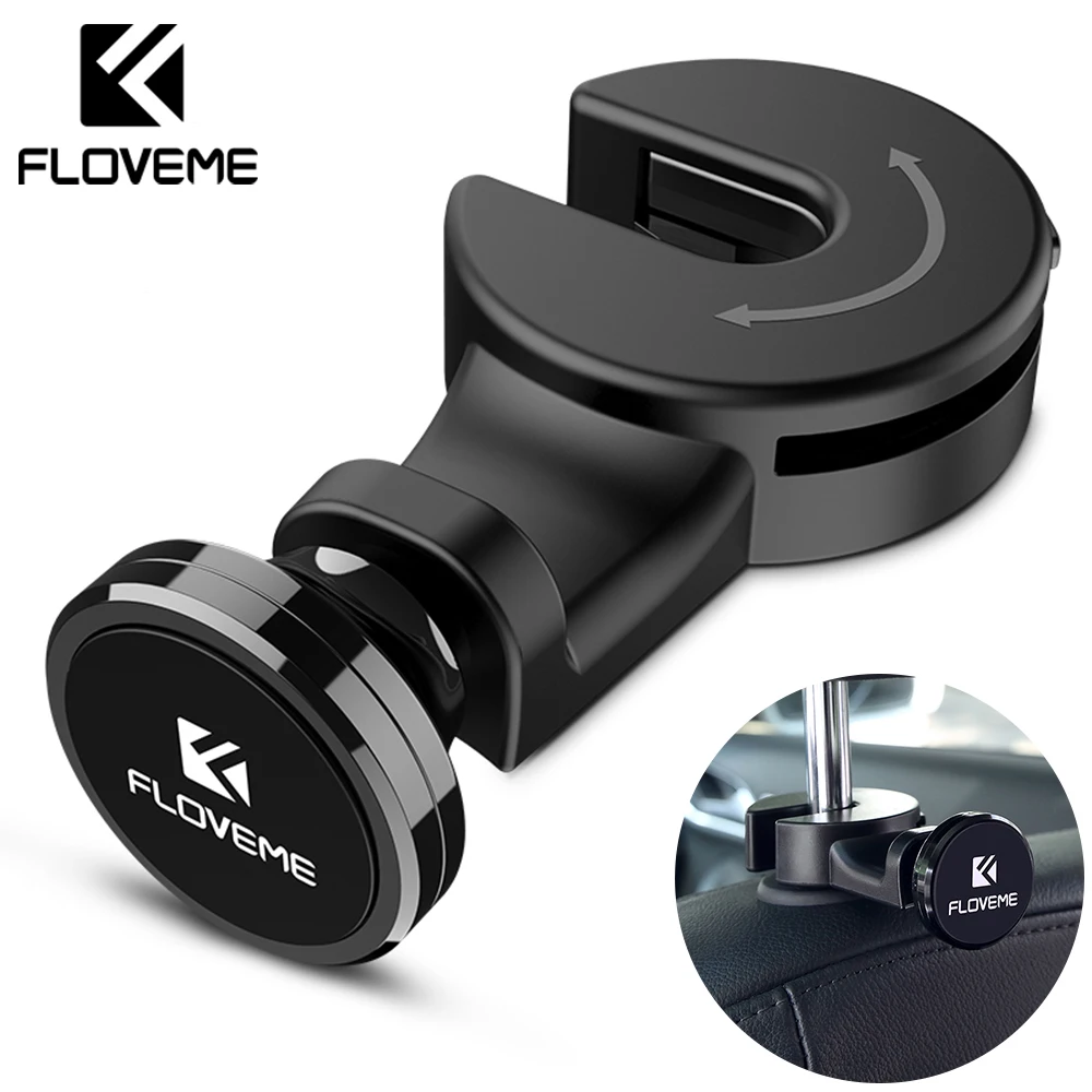 FLOVEME роскошный магнитный автомобильный держатель для телефона крючок на заднее сиденье подголовник универсальный для iPhone iPad магнит подставка держатель Soporte крепление