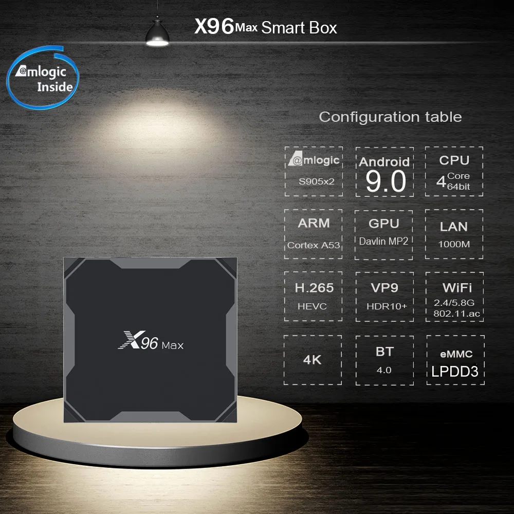 ТВ приставка X96MAX Android 9 0 4 + 64 ГБ ядра Wi Fi Bluetooth|ТВ-приставки и медиаплееры| |