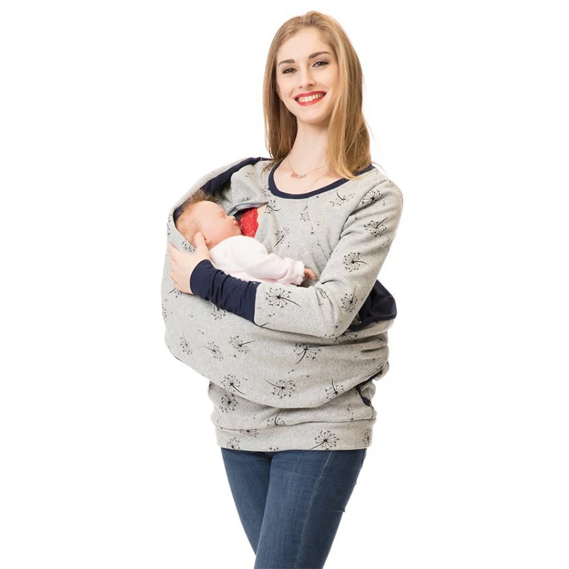 Теплая толстовка для беременных, Женская толстовка с капюшоном и длинным рукавом, футболка для грудного вскармливания, зимние топы с капюшоном, осенняя одежда для грудного вскармливания