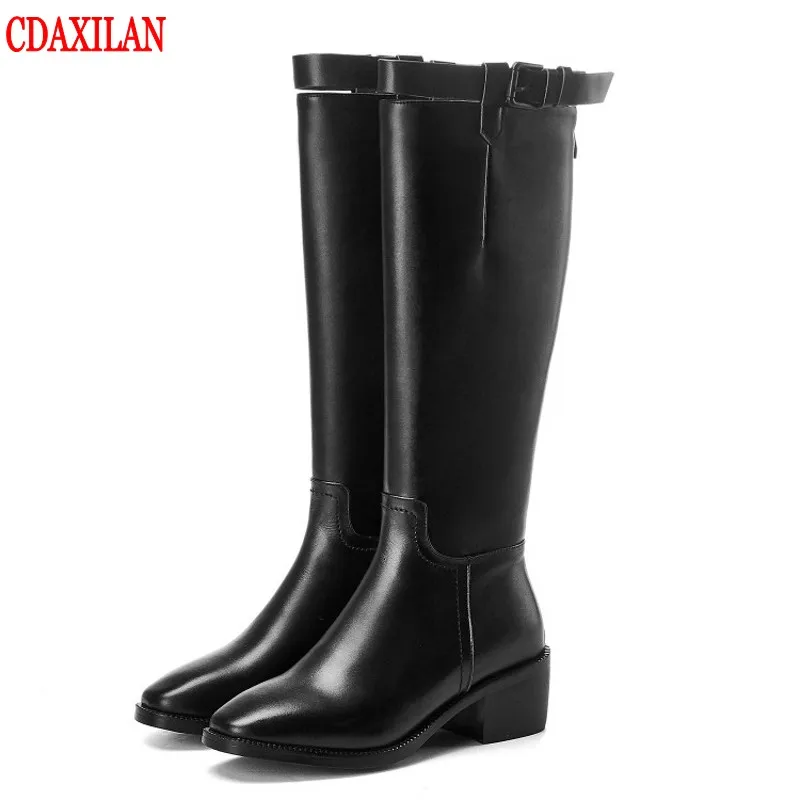 DAXILAN/новые женские ботинки мотоботы из натуральной коровьей кожи на молнии сзади